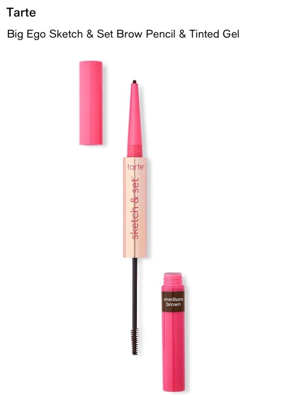 New Big Ego Sketch & Set Brow Pencil & Tinted Gel Medium Brown